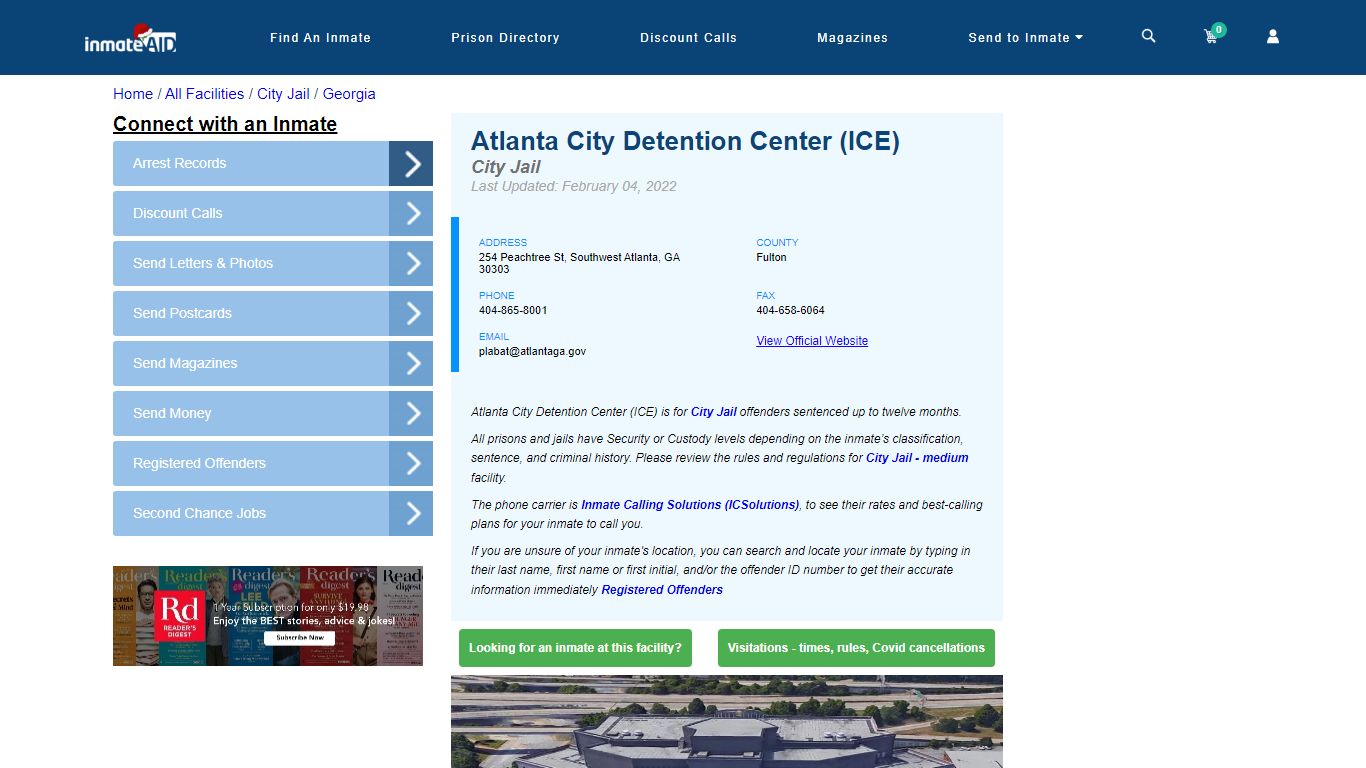 Atlanta City Detention Center (ICE) | Inmate Locator